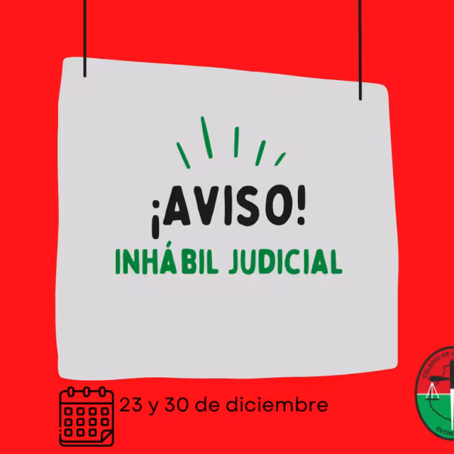 Inhábil judicial 23 y 30 de diciembre