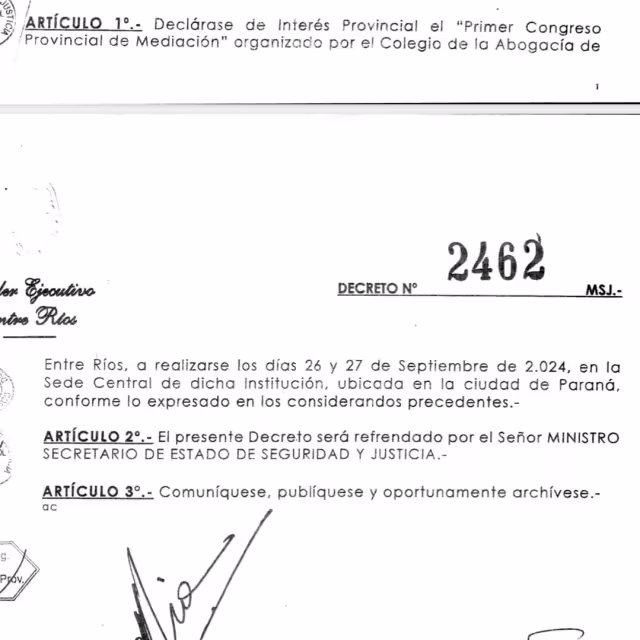 El Primer Congreso Provincial de Mediación fue declarado de interés provincial