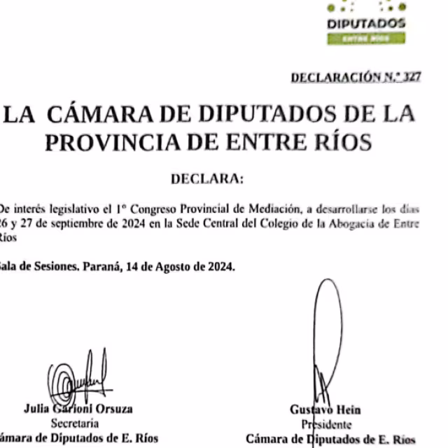 Diputados declaró de interés el Congreso de Mediación